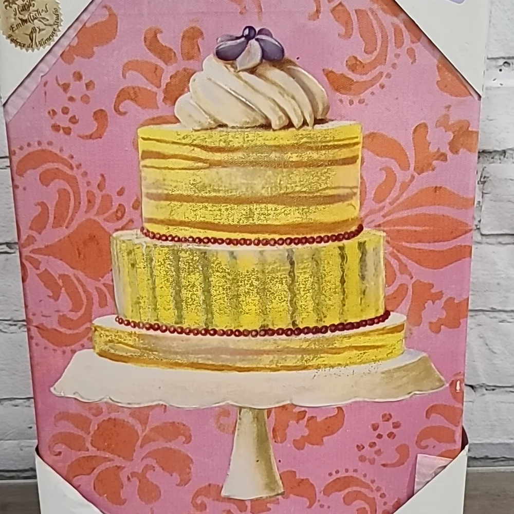 Fabrice De Villeneuve Studios Hand Embellished Giclee Cake Print on Canvas NWT